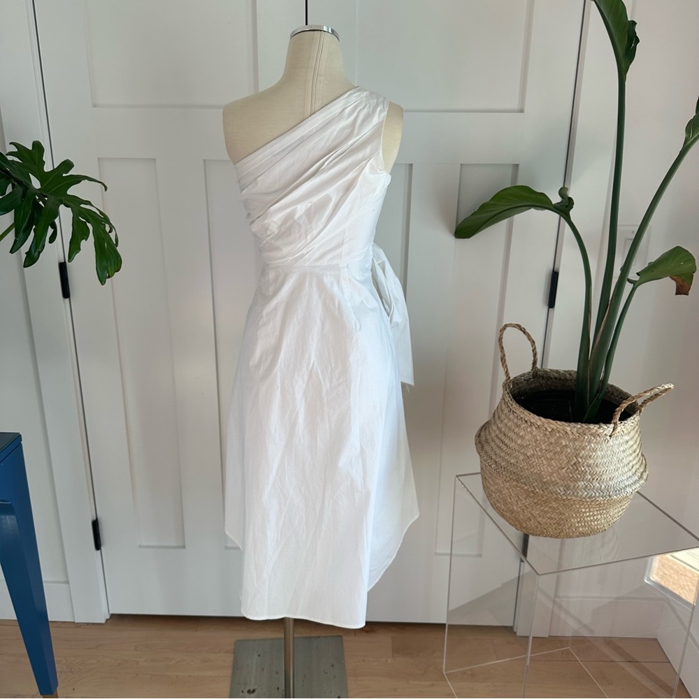 Banana Republic White One-Shoulder Tie-Waist Dress - Picture 4 of 9